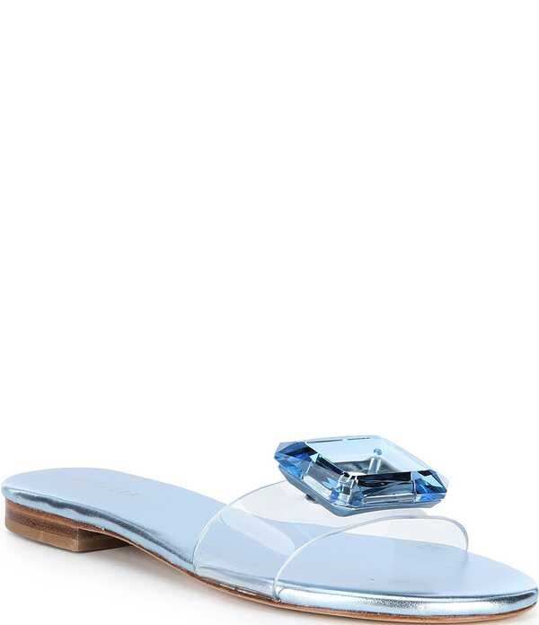 セシリア ニューヨーク レディース シューズ パンプス サンダル トール Cecelia New York Phillis Metallic Vinyl Slide Sandals Blue Metallic ブルー