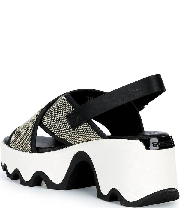 ソレル レディース シューズ サンダル プラットフォーム Sorel Kinetic Aura Slingback TXT Platform Sandals BlackBleached Ceramic ブラック