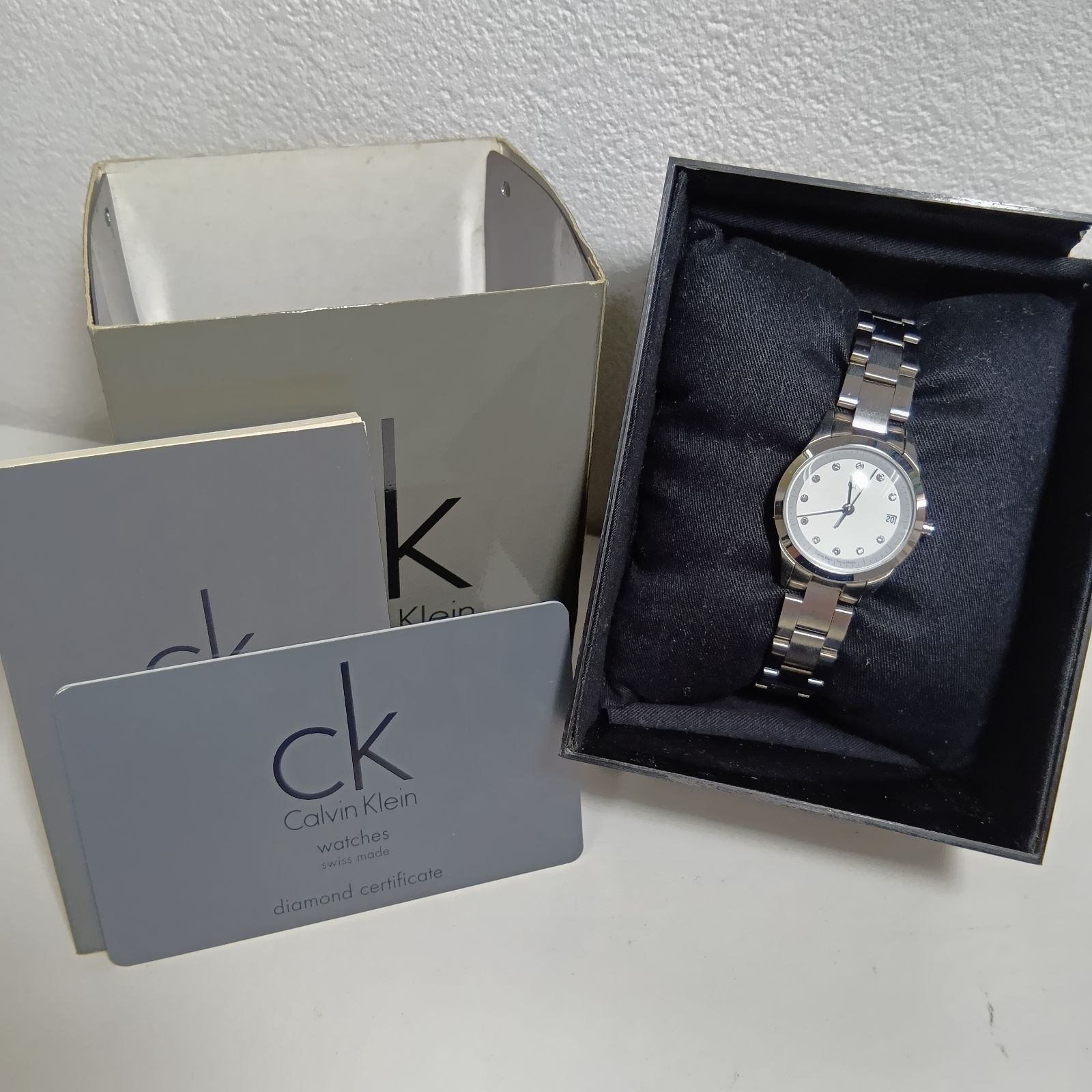 N 【美品】カルバンクライン Calvin Klein ステンレススチール製 アナログ腕時計 腕時計