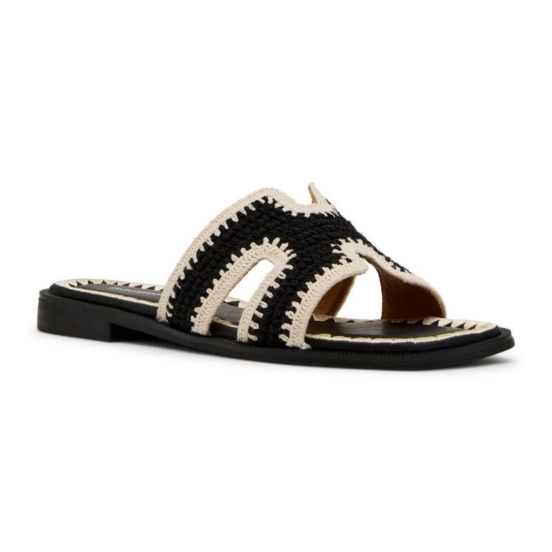 マッデンガール レディース シューズ サンダル madden girl HaileyyCWomens Crochet HBand Flat Sandals Black Natural ブラック
