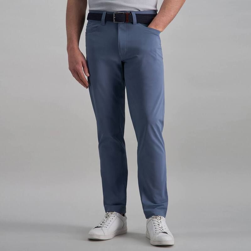 ハガー レディース ボトムス カジュアルパンツ ニット Mens Haggar Sport Stretch Knit 5Pocket Straight Fit Pants Medium Blue ブルー