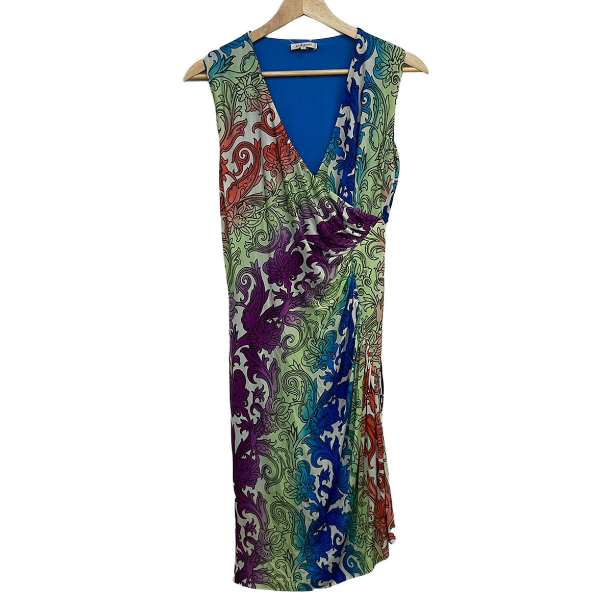 ETRO(エトロ) ワンピース サイズ42 M レディース美品 - マルチ Vネック/ノースリーブ/ひざ丈/ペイズリー柄