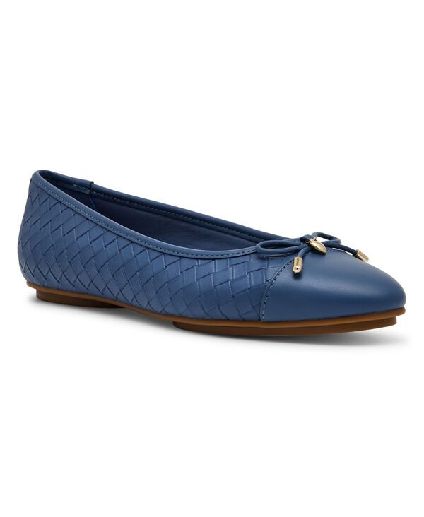 【送料無料】 アンクライン レディース パンプス シューズ Womens Luci Cap Toe Ballet Flats Blue