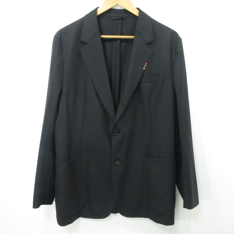 【三重本店】 中古 Paul Smith | ポール・スミス セットアップ ソリッド ウールストレッチ ジャケット ソリッド ウールストレッチ テーパード トラウザーズ 143150 ブラック サイズ:(ジャケット)L2/(パンツ)XL 【94】