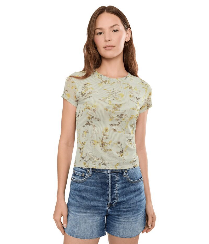オールセインツ レディース トップス ワンピース メッシュ Tシャツ Allsaints Ellie Mesh Tee Carmel Stem Gre