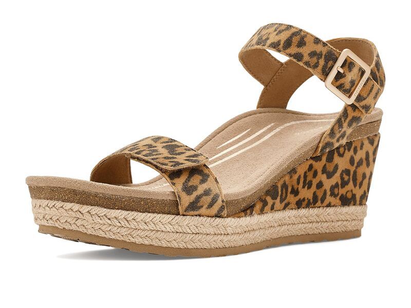 エイトレックス レディース シューズ ヒール サンダル Aetrex Sydney Adjustable Wedge Sandals Leopard アニマル