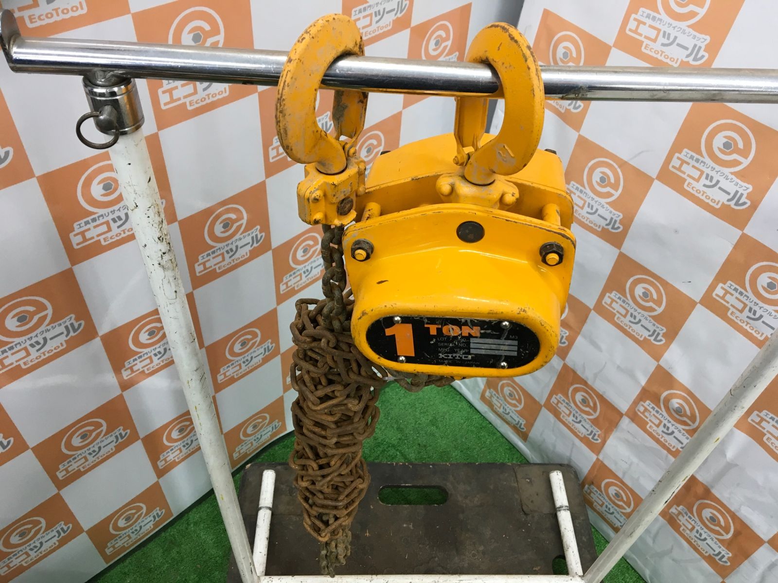 【中古品】KITO/キトー CB010 1TON チェーンブロック M3 [IT_V3QO8][知立][M04]