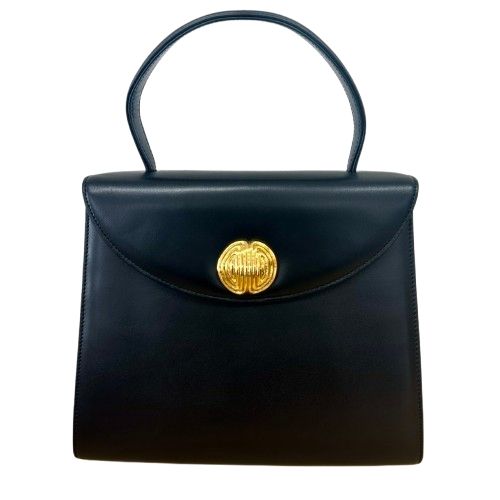 ♪GIVENCHY ジバンシー ハンドバッグ レザー ゴールド金具 フォーマル 冠婚葬祭 ブラック レディース