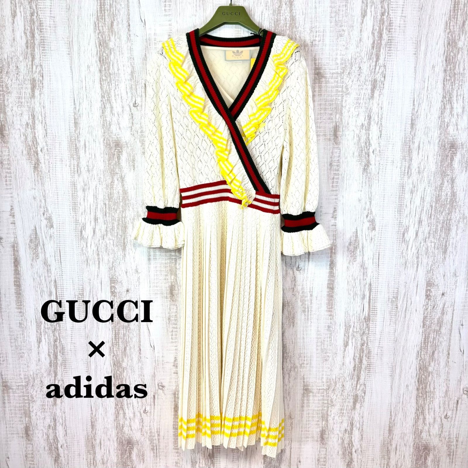 新品未使用 美品 GUCCI × adidas グッチ アディダス コラボ フリル 新品未使用 美品 GUCCI × adidas グッチ アディダス コラボ フリル
