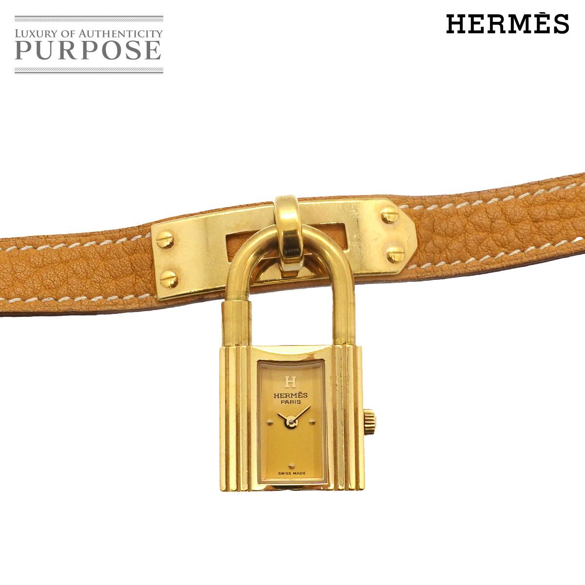 エルメス HERMES ケリーウォッチ ヴィンテージ レディース 腕時計 ゴールド イエロー クォーツ ウォッチ カデナ Kelly Watch 90324892