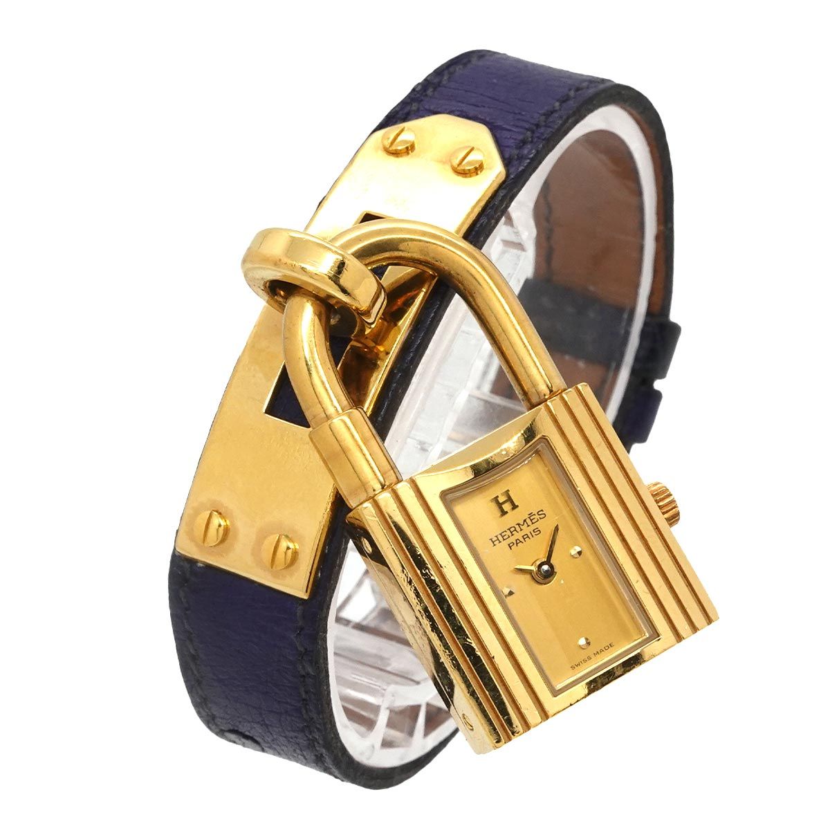 エルメス HERMES ケリーウォッチ レディース 腕時計 ゴールド ブルー クォーツ ウォッチ カデナ Kelly Watch 90324904