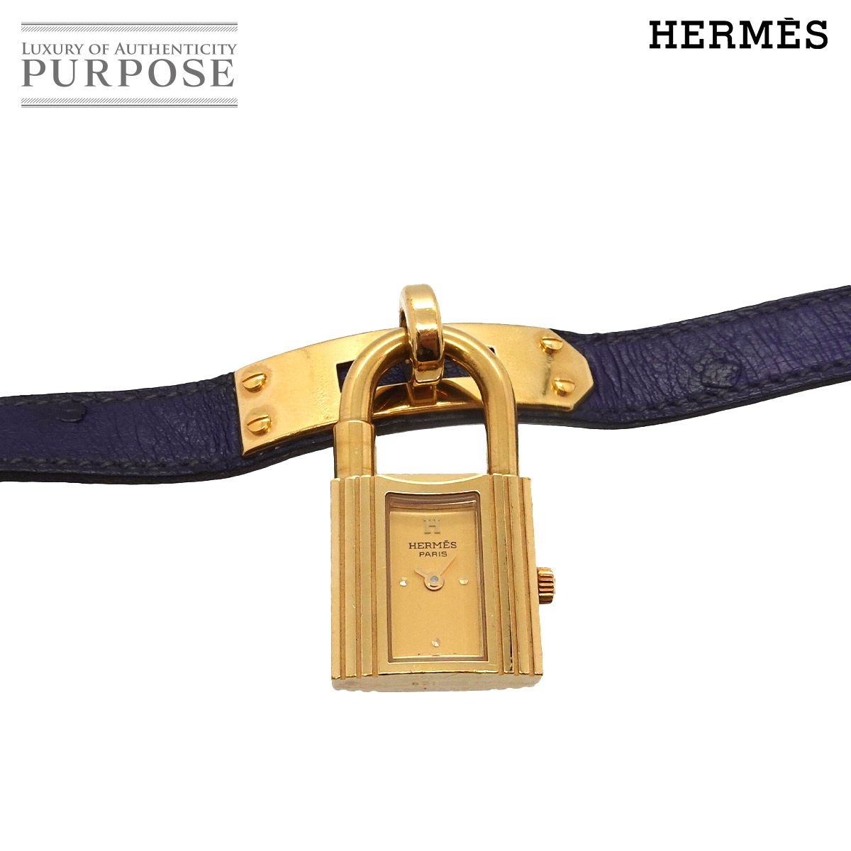 エルメス HERMES ケリーウォッチ レディース 腕時計 ゴールド ブルー クォーツ ウォッチ カデナ Kelly Watch 90324904
