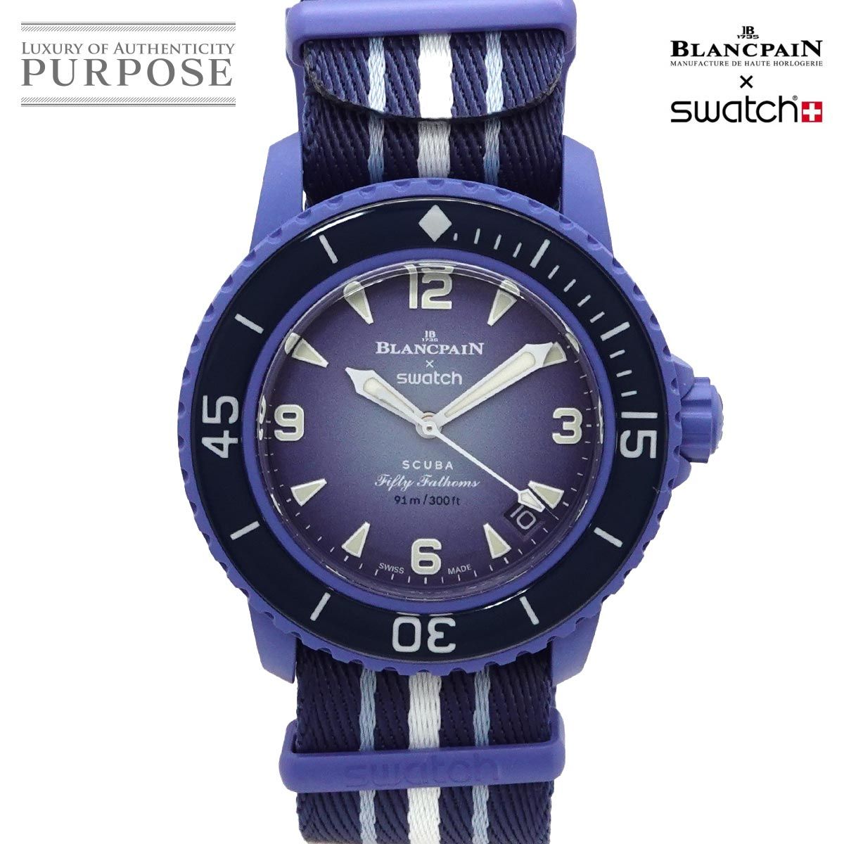 新品 未使用 スウォッチ swatch Blancpain×swatch スキューバ フィフティ ファゾムス SO35A100 Ocean of storms 90325375
