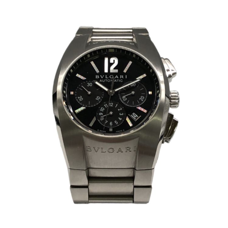 BVLGARI ブルガリ EG40SCH エルゴン クロノグラフ デイト 自動巻き 腕時計 メンズ 箱・保証書付き 中古 良好 T11194339