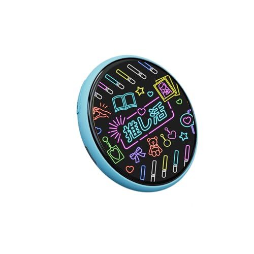 E-Badge デジタルバッジ スマートバッジ 推し活 ライブ イベント用 痛バッグ USB充電式 うちの子グッズ LED名札 光るバッジ ブルーｍａ