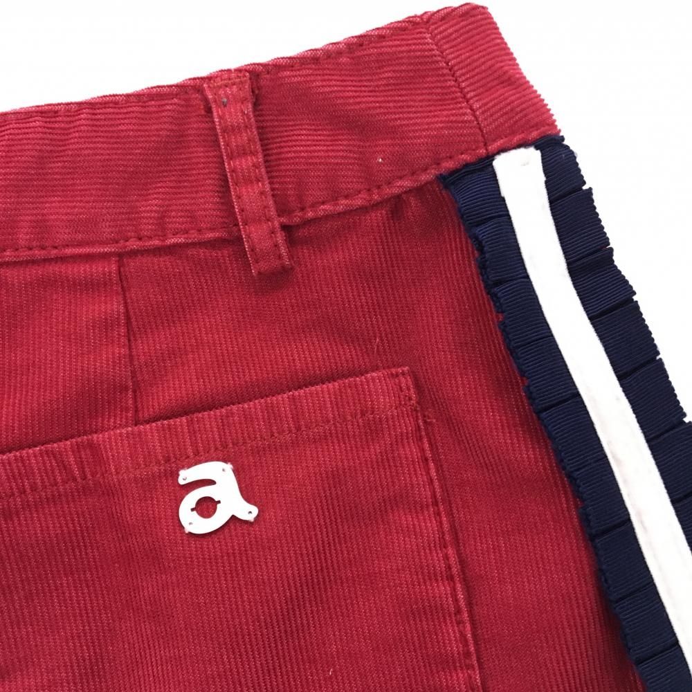アルチビオ スカート ボルドー系×ネイビー×白 コーデュロイ風 サイド