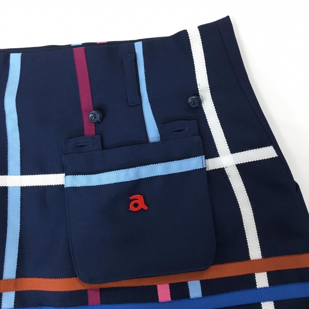 超美品】アルチビオ スカート ネイビー×マルチカラー チェック 裏地付