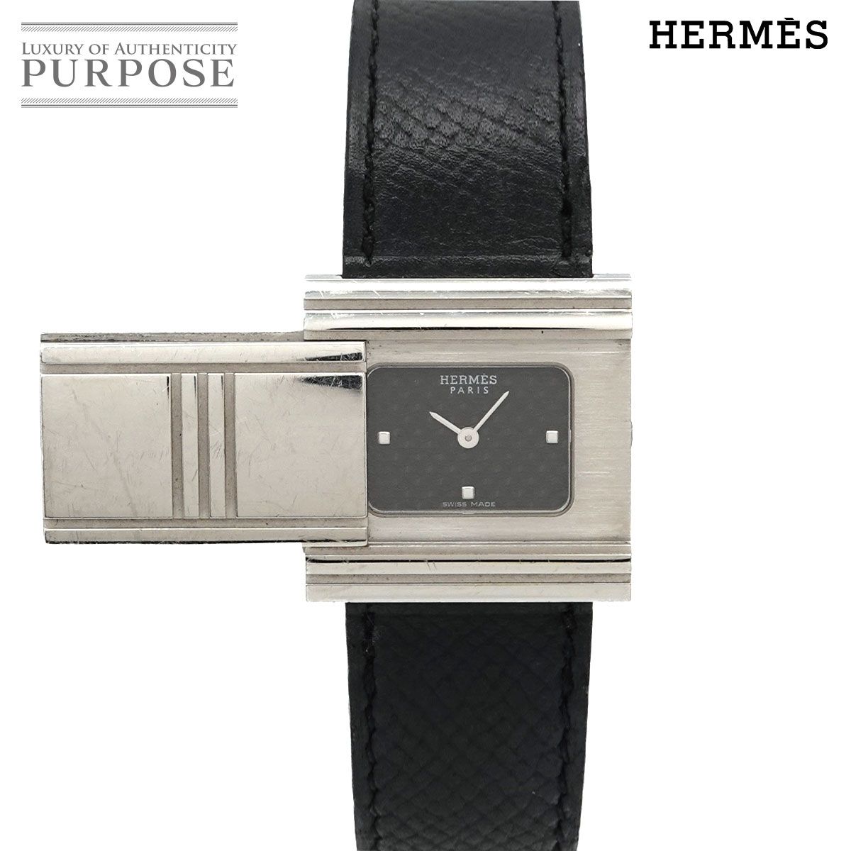 T102 エルメス グリザード GL1.510 クォーツ 箱ギャラ付き エルメス HERMES グリザード GL1 510 レディース 腕時計 ブラック