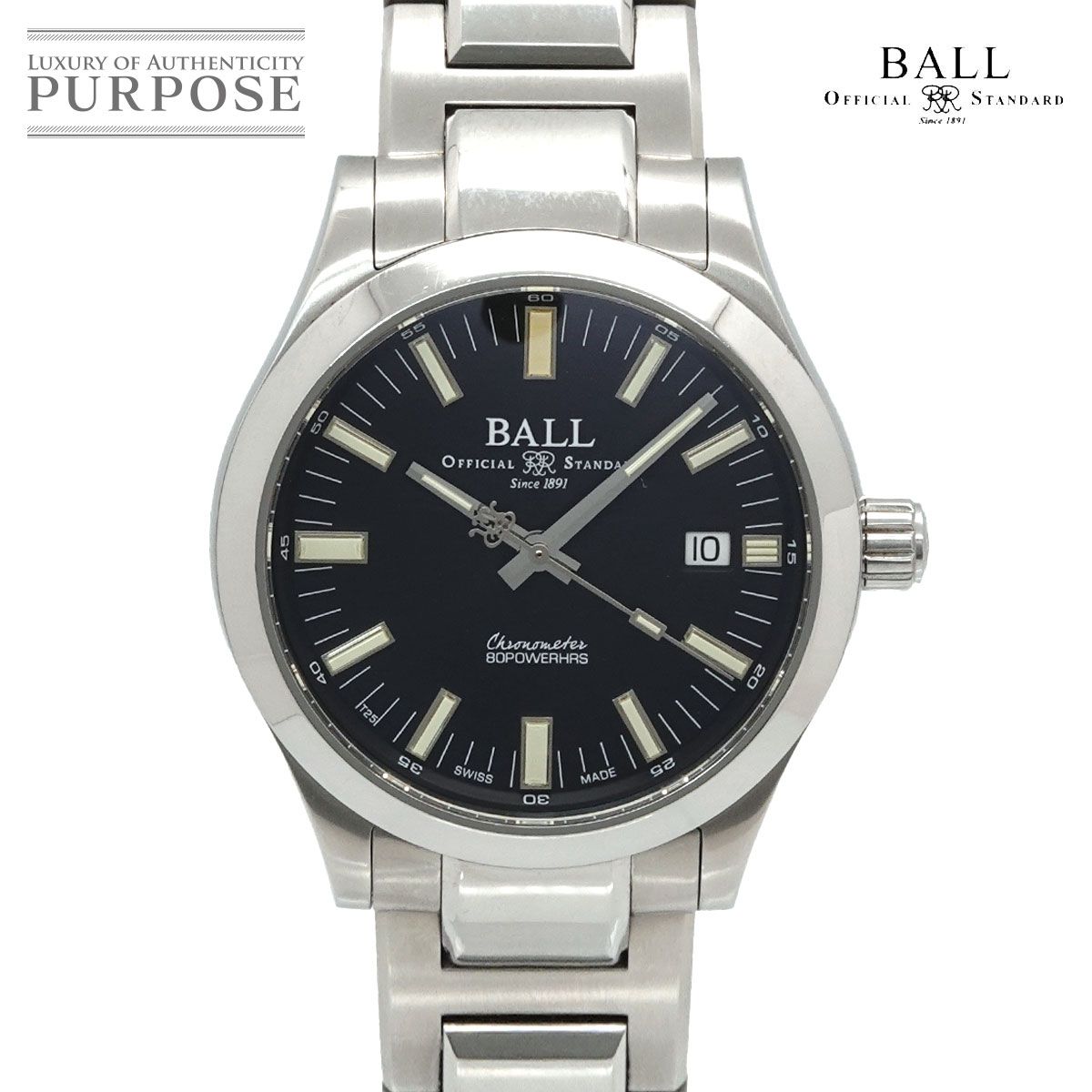 ボール ウォッチ BALL エンジニアM マーベライト クロノメーター NM2032C メンズ 腕時計 デイト ブラック 自動巻き Engineer M 90325671