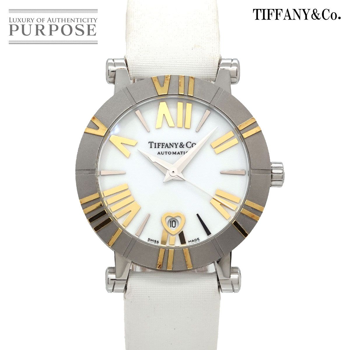 ティファニー TIFFANY&Co. アトラス コンビ Z1300 68 16A20A41A レディース 腕時計 ハート デイト YG オートマ 自動巻き Atlas 90325673