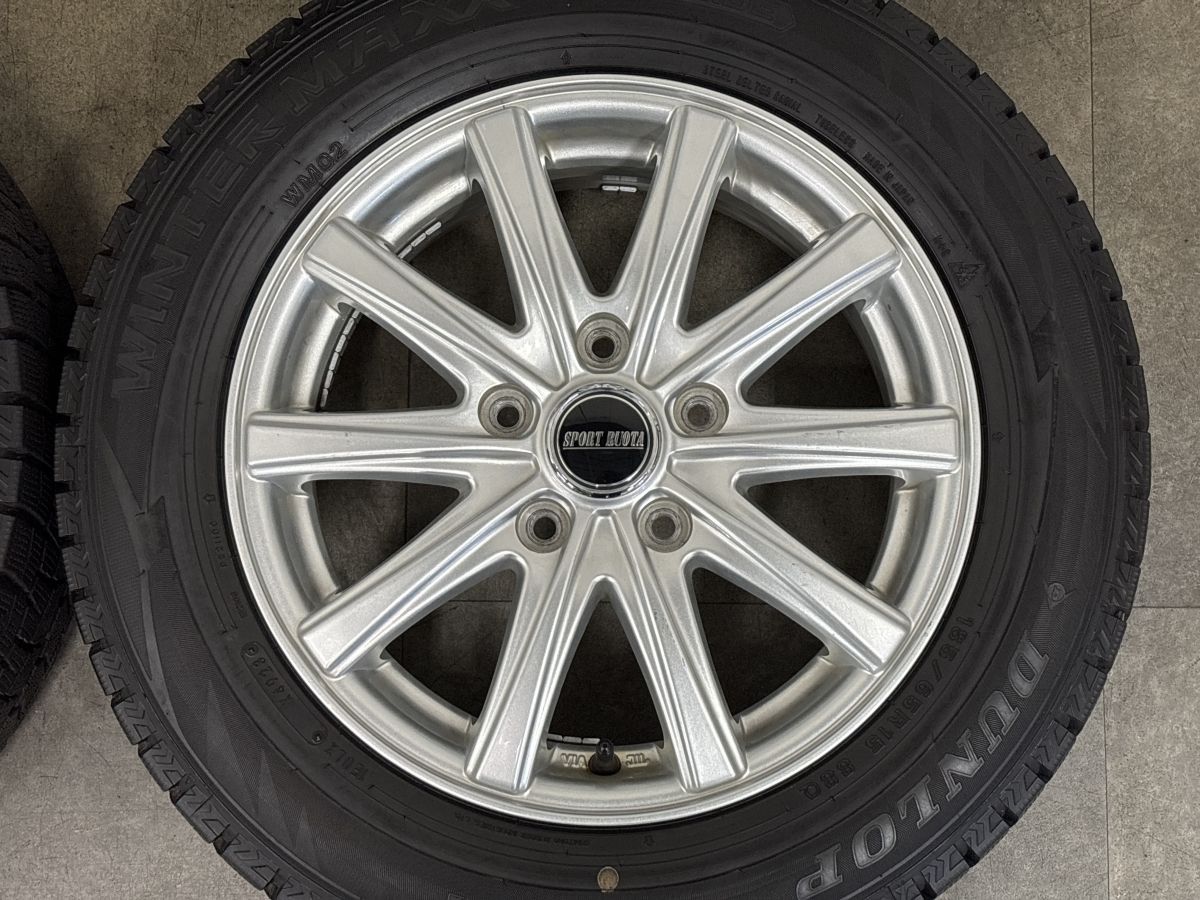 バリ溝】SPORT RUOTA 15in 6J +53 PCD114.3 ダンロップ ウインター