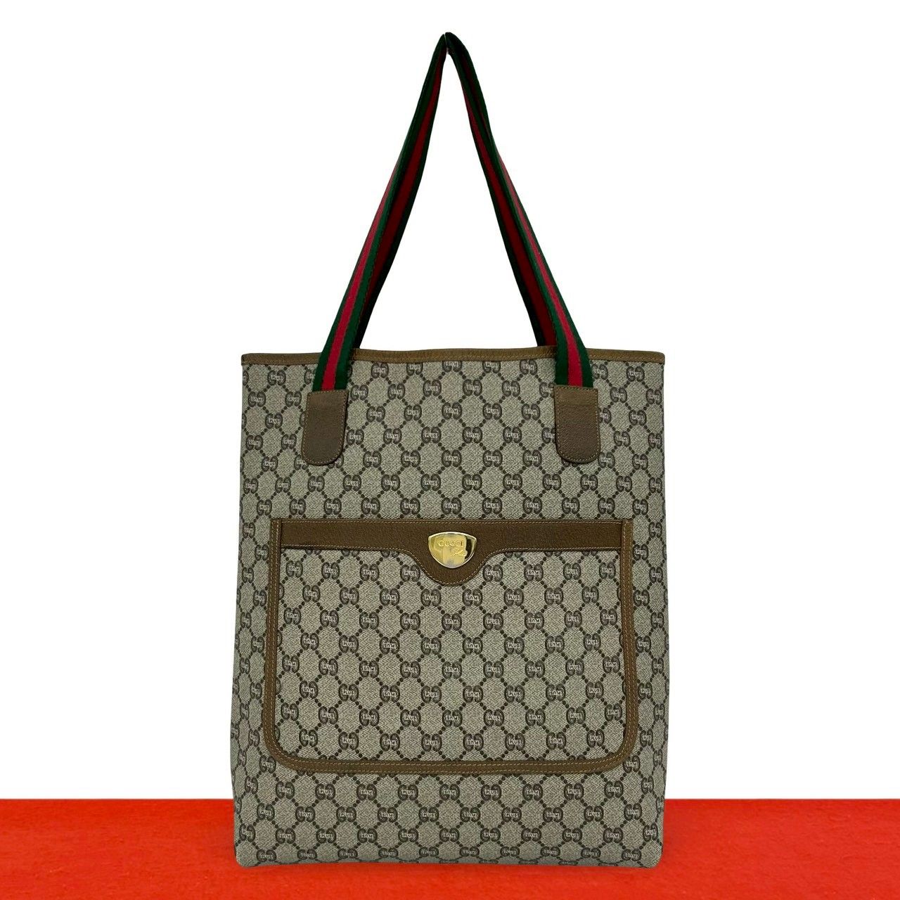 極 美品 GUCCI グッチ オールドグッチ シェリーライン グッチプラス 