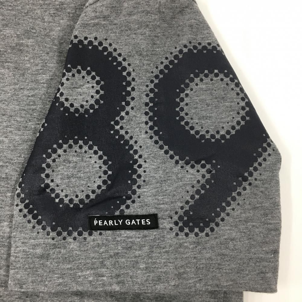 超美品】パーリーゲイツ Tシャツ グレー×ブルー バックロゴ メンズ 4(M