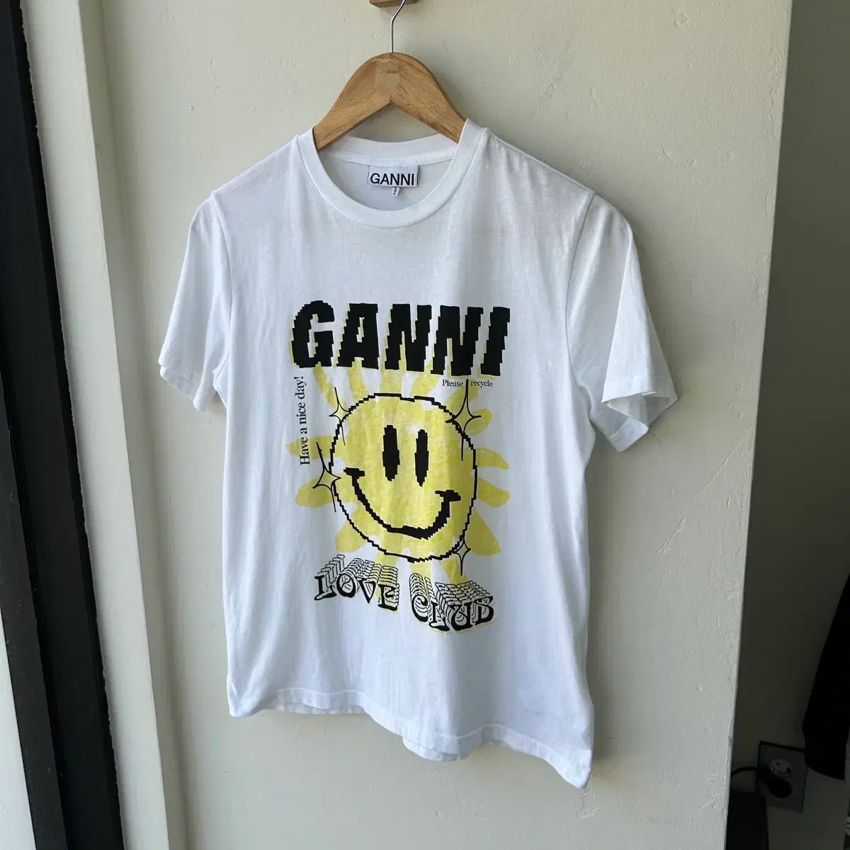 16956 - GANNI ラブ クラブ スマイル 半袖 Tシャツ