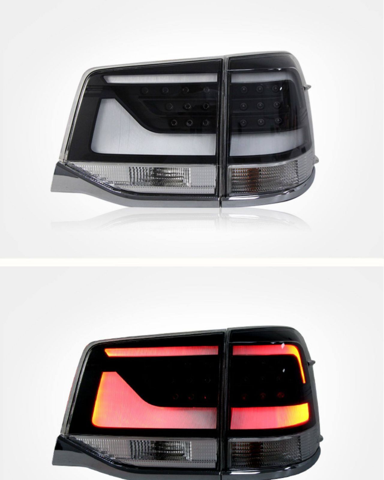 トヨタ ランドクルーザー Land Cruiser 2016-2020用 LEDテールランプ左右セット スモークブラック テールライト総成 LEDポジション LEDブレーキ アンバーウインカー 高輝度バックランプ プラグ接続 交換装着 リアビューを引き締める