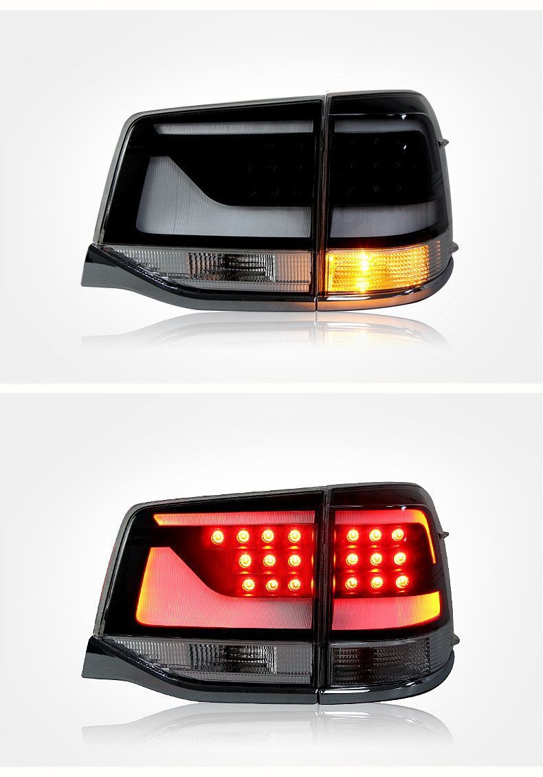 トヨタ ランドクルーザー Land Cruiser 2016-2020用 LEDテールランプ左右セット スモークブラック テールライト総成 LEDポジション LEDブレーキ アンバーウインカー 高輝度バックランプ プラグ接続 交換装着 リアビューを引き締める