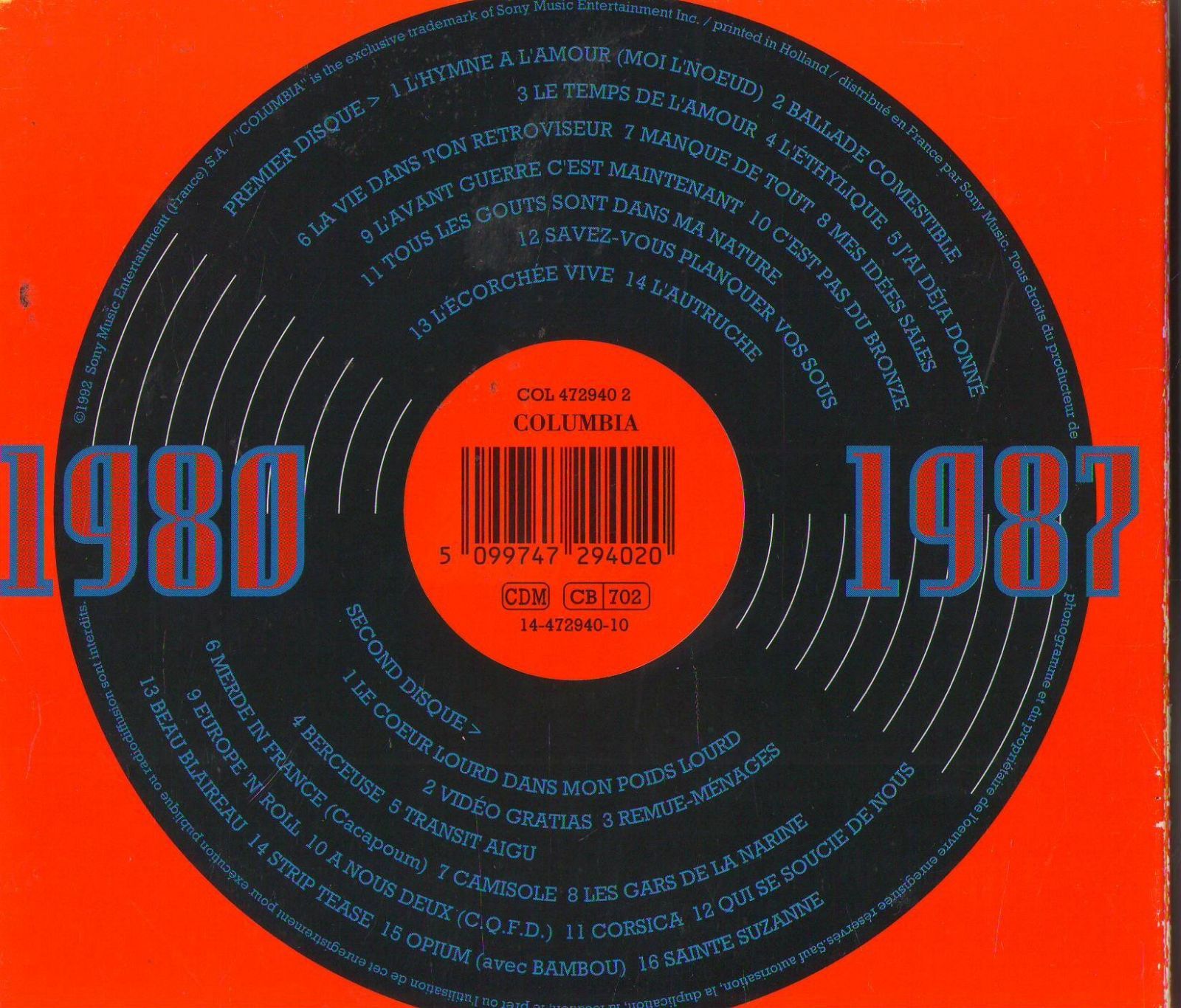 【CD】Integrale Dutronc 1980-87