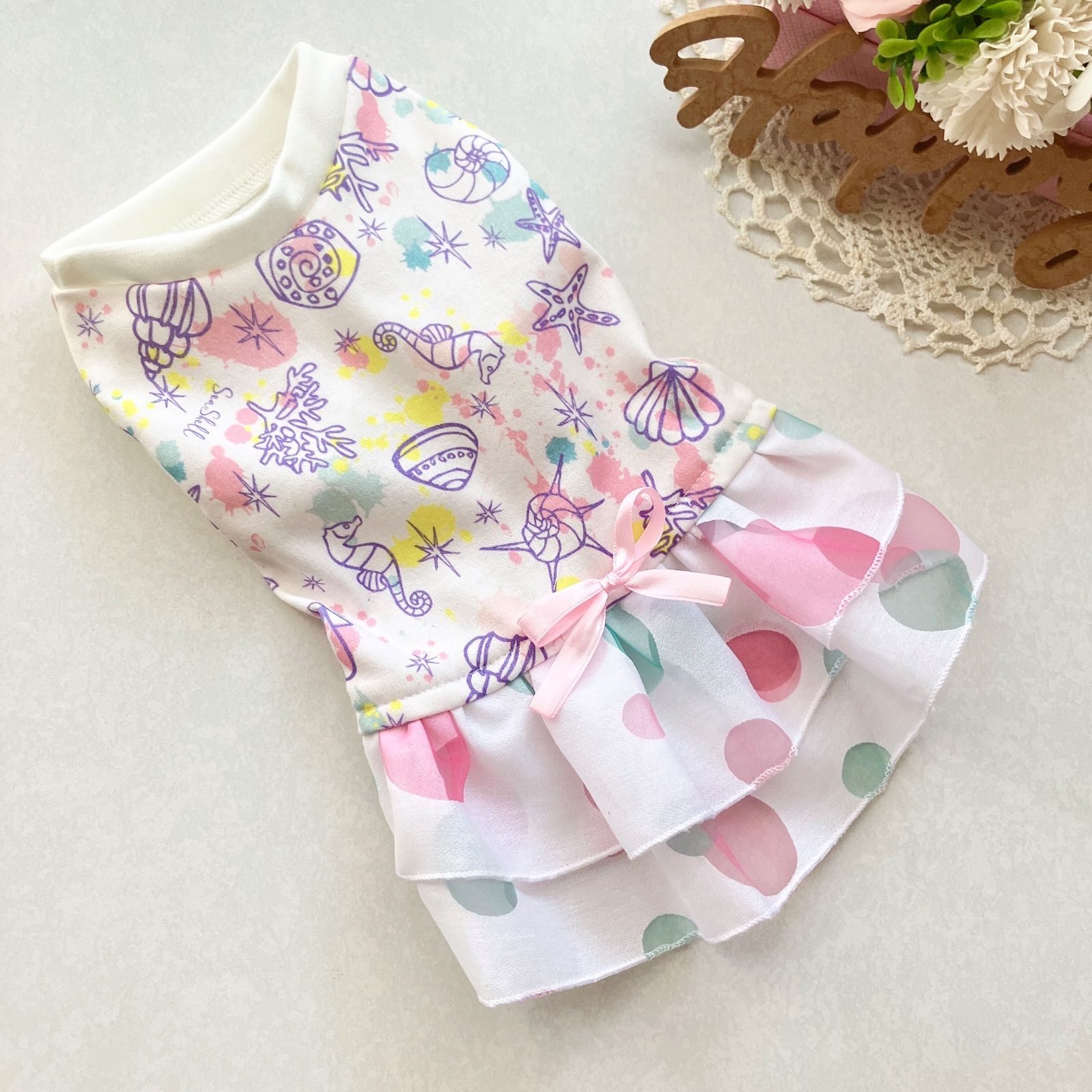 ♡ハンドメイド犬服♡Sea サイド♡Sサイズ - メルカリ