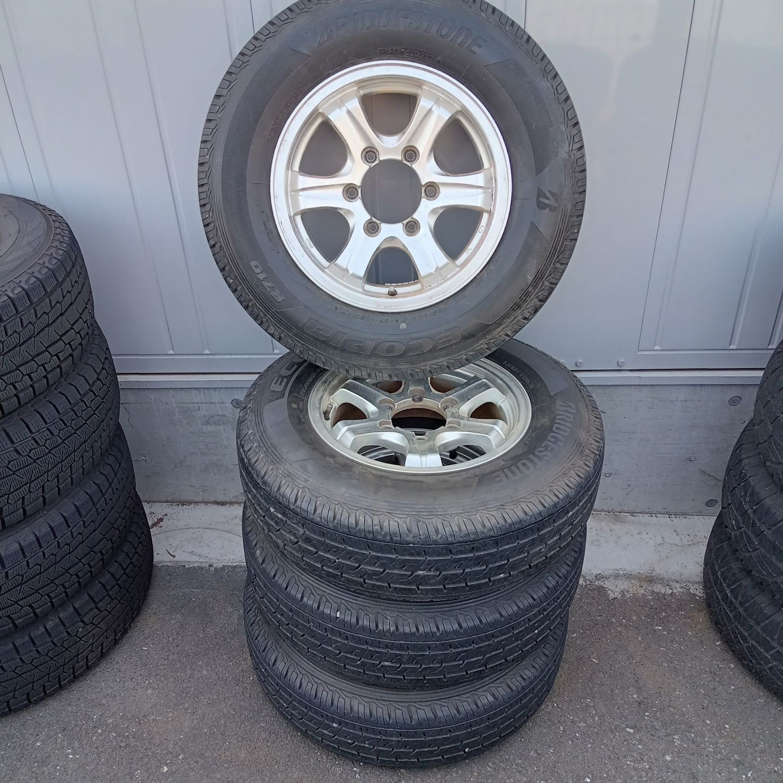 タイヤホイールセット ブリヂストン 195/80R15LT 4本セット No.170