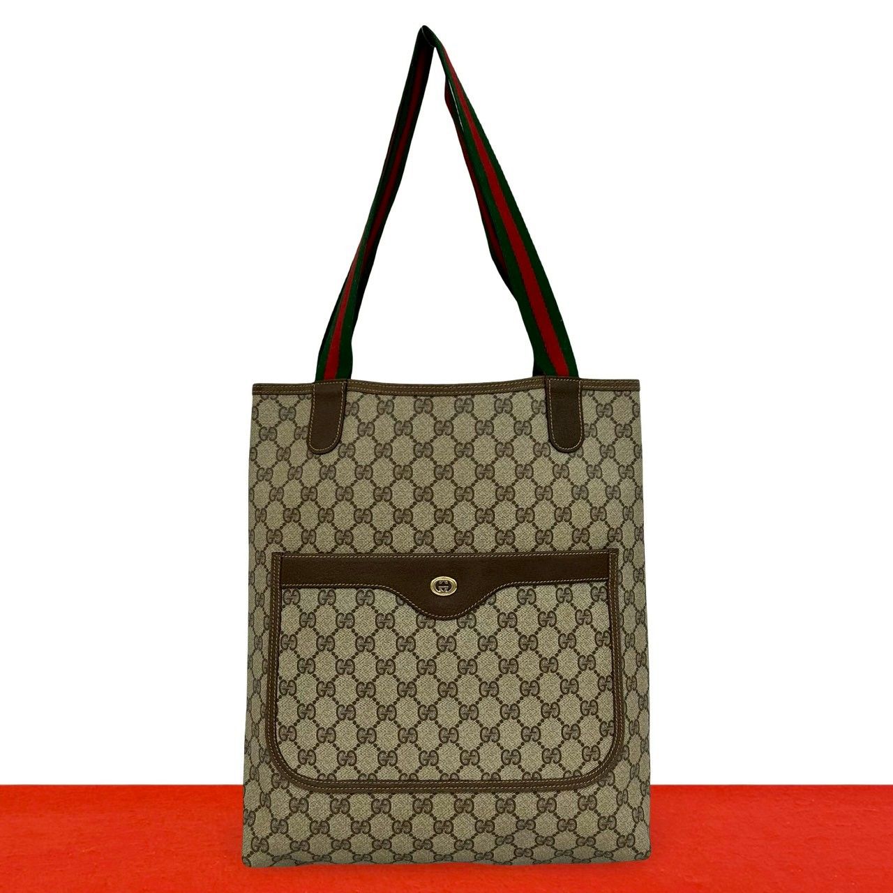 【中古美品】GUCCI GG柄 トートバッグ 極 美品 GUCCI グッチ オールドグッチ ヴィンテージ シェリーライン GG