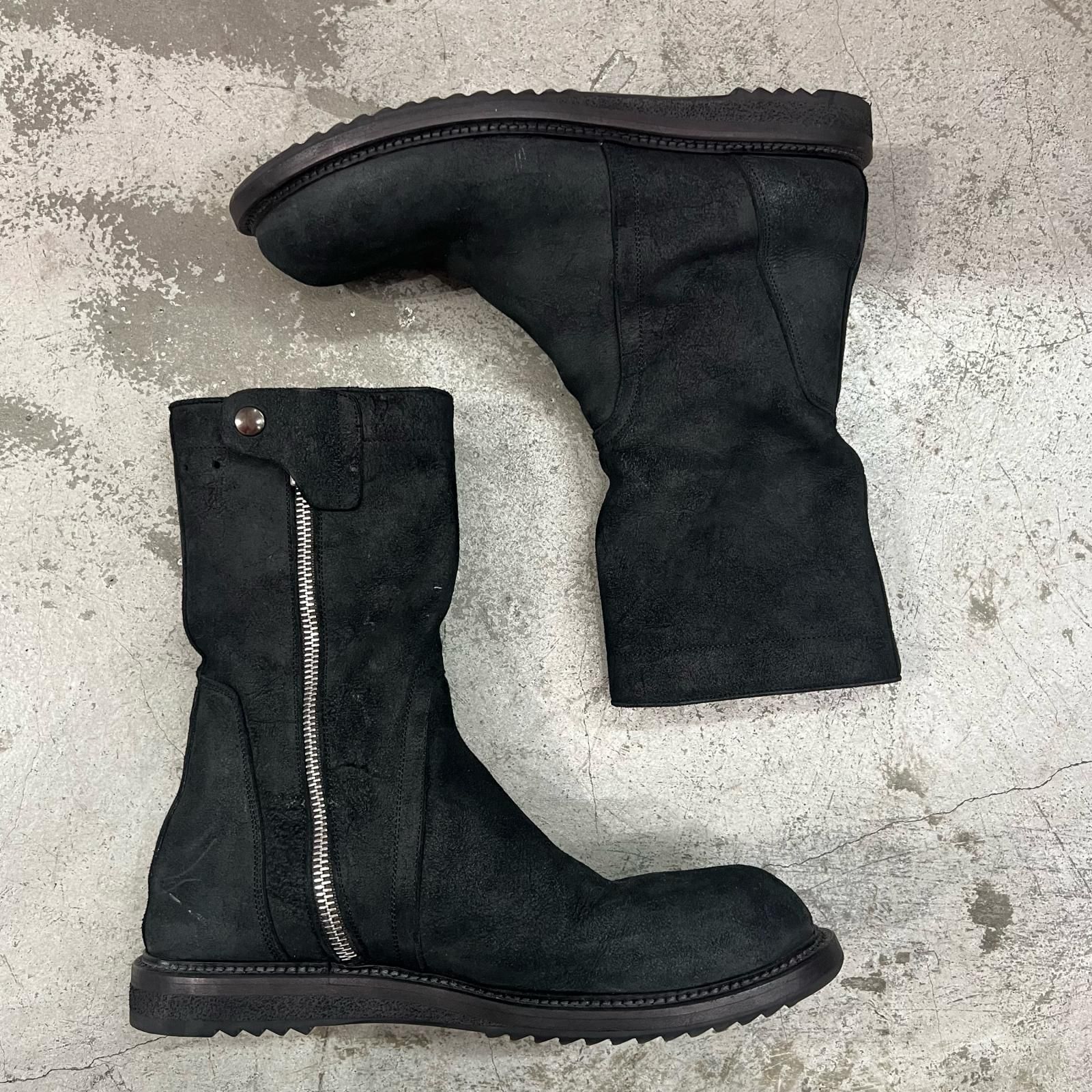 Rick Owens スウェードエンジニアブーツ サイドジップ ブーツ リック