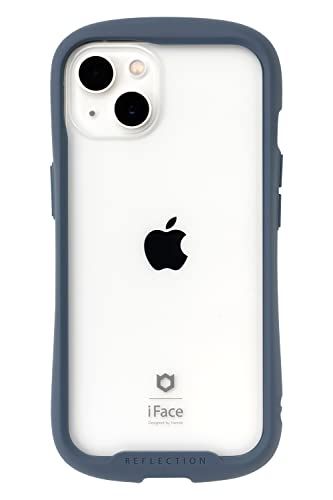 iFace Reflection iPhone 13 ケース クリア 強化ガラス (ネイビー)【アイフェイス アイフォン 13 カバー 透明 耐衝撃 米国MIL規格取得 ストラップホール付き】AR