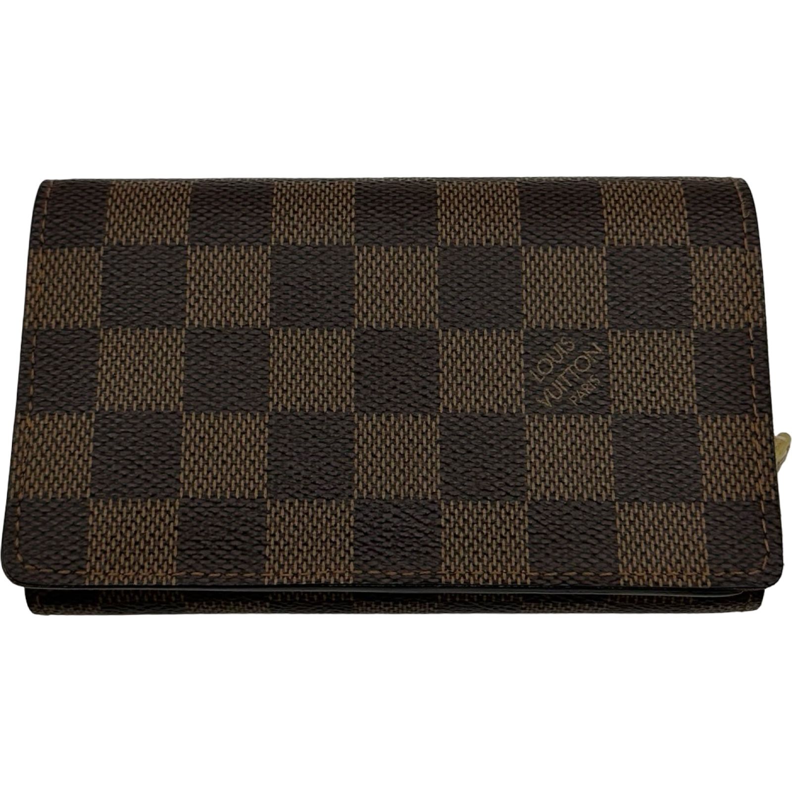 ルイ・ヴィトン LOUIS VUITTON ポルトモネ・ビエトレゾール N61730 ブラウン ダミエ ユニセックス 二つ折り財布