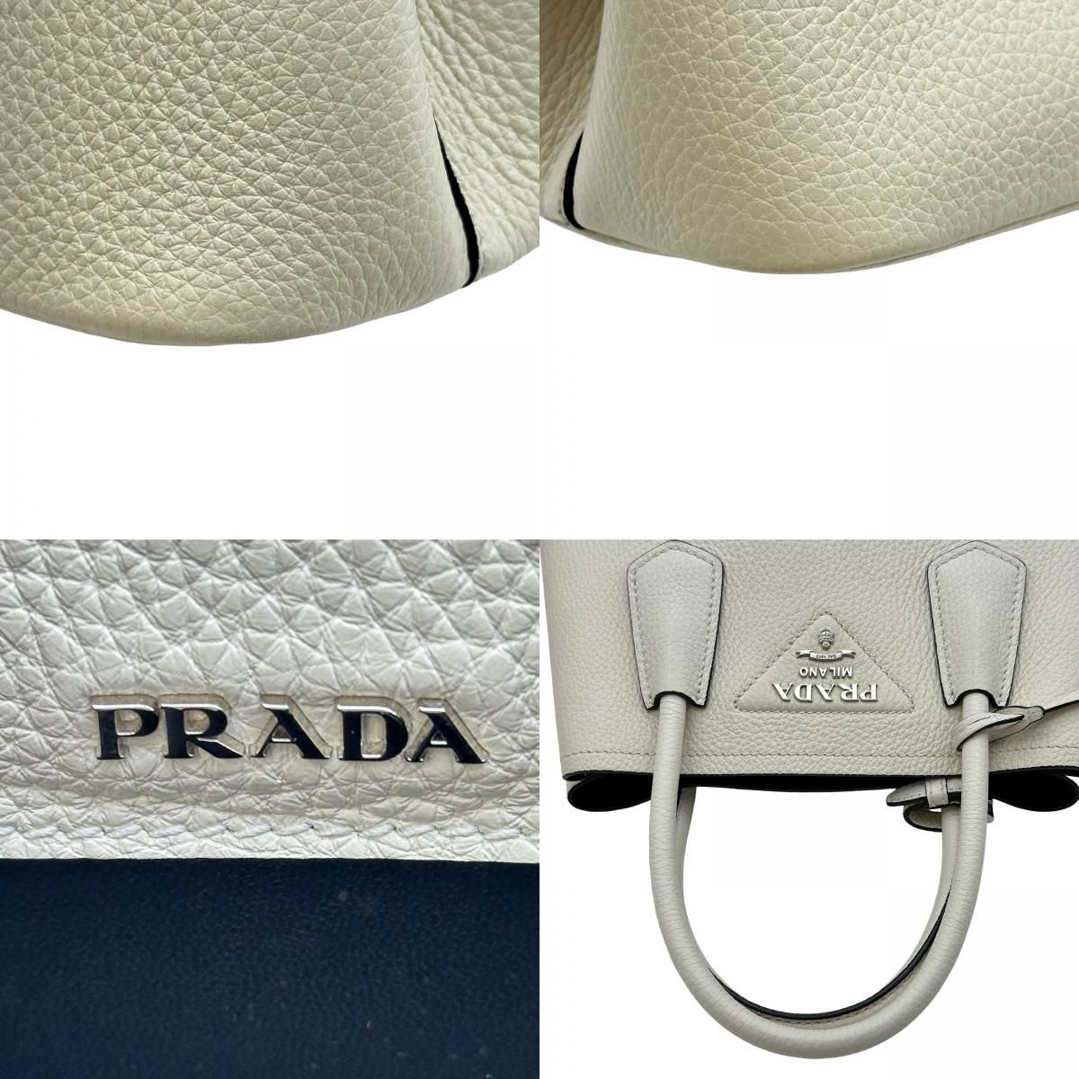 プラダ PRADA ドゥーブレ ミニ 1BG443 ホワイト レザー レディース 