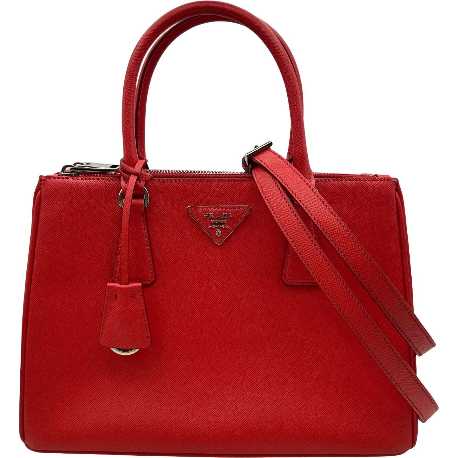 プラダ PRADA ガリレア2WAYハンドバッグ 1BA863 レッド サフィアーノ