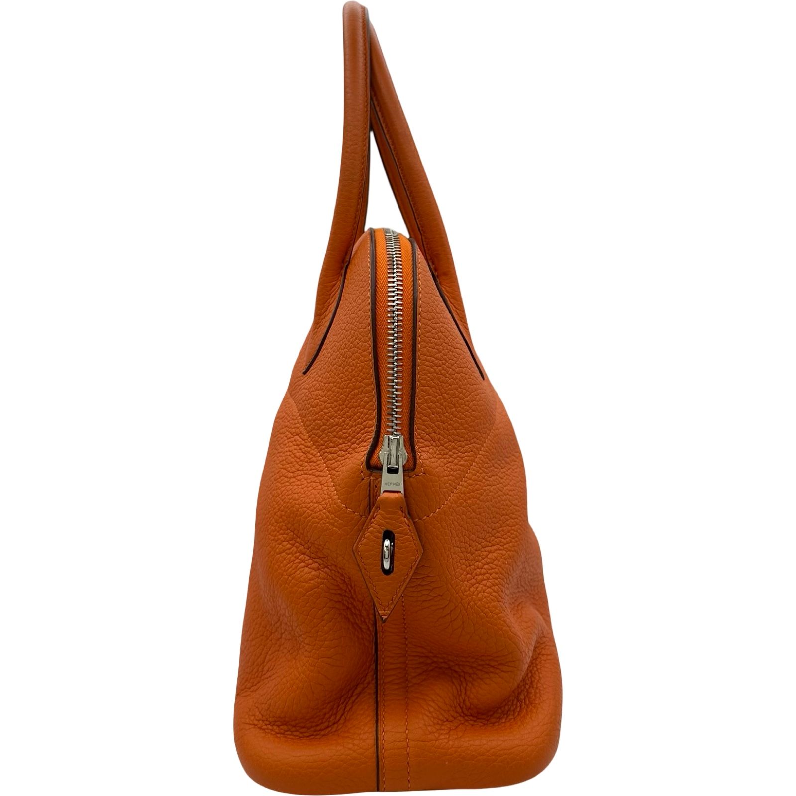 エルメス HERMES ボリード31 □M刻印 オレンジ シルバー金具 トリヨン