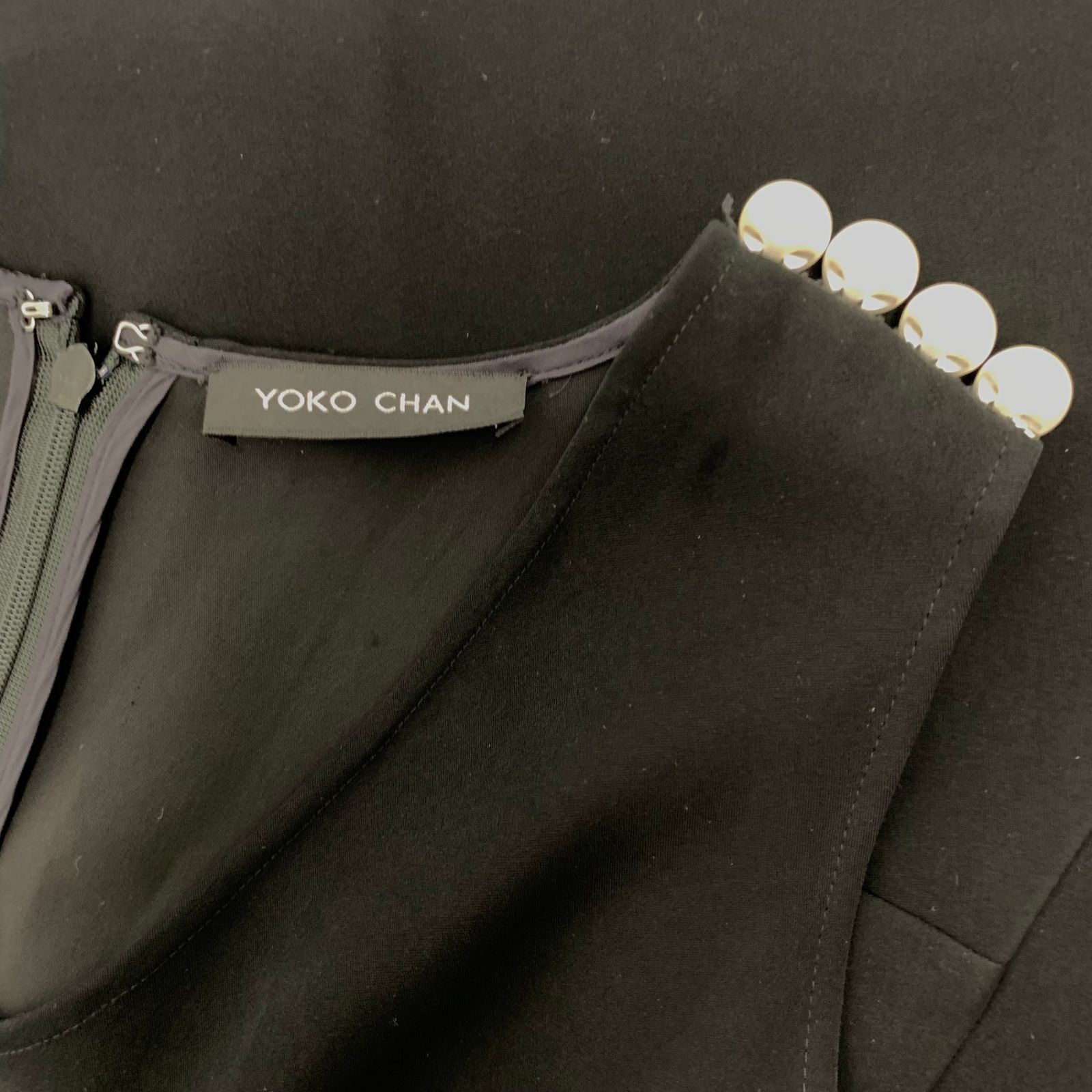新品同様 YOKO CHAN ヨーコチャン トップス フェイクパール付 