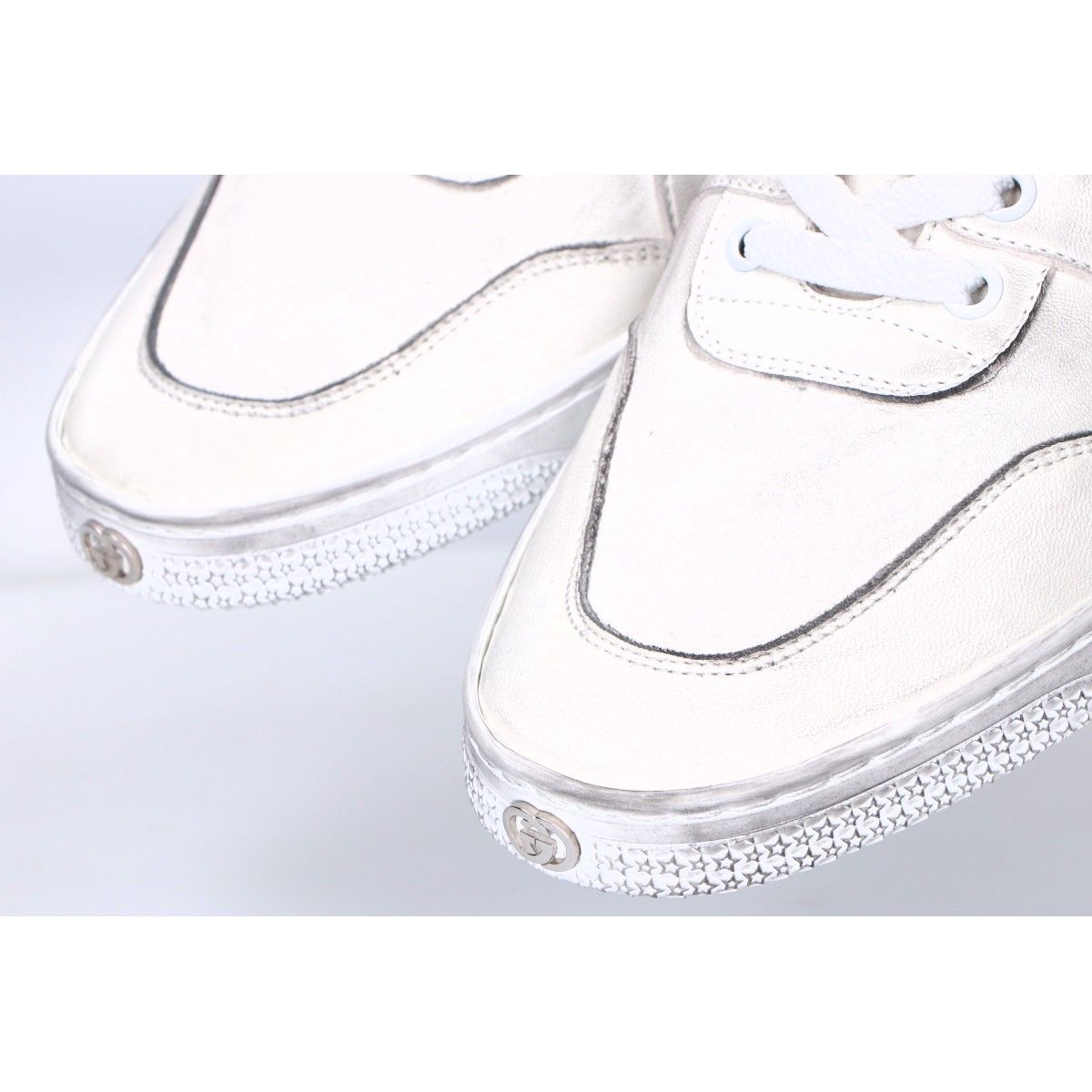 GUCCI グッチ ホワイト 864414 ストレッチ レザー ハイトップ