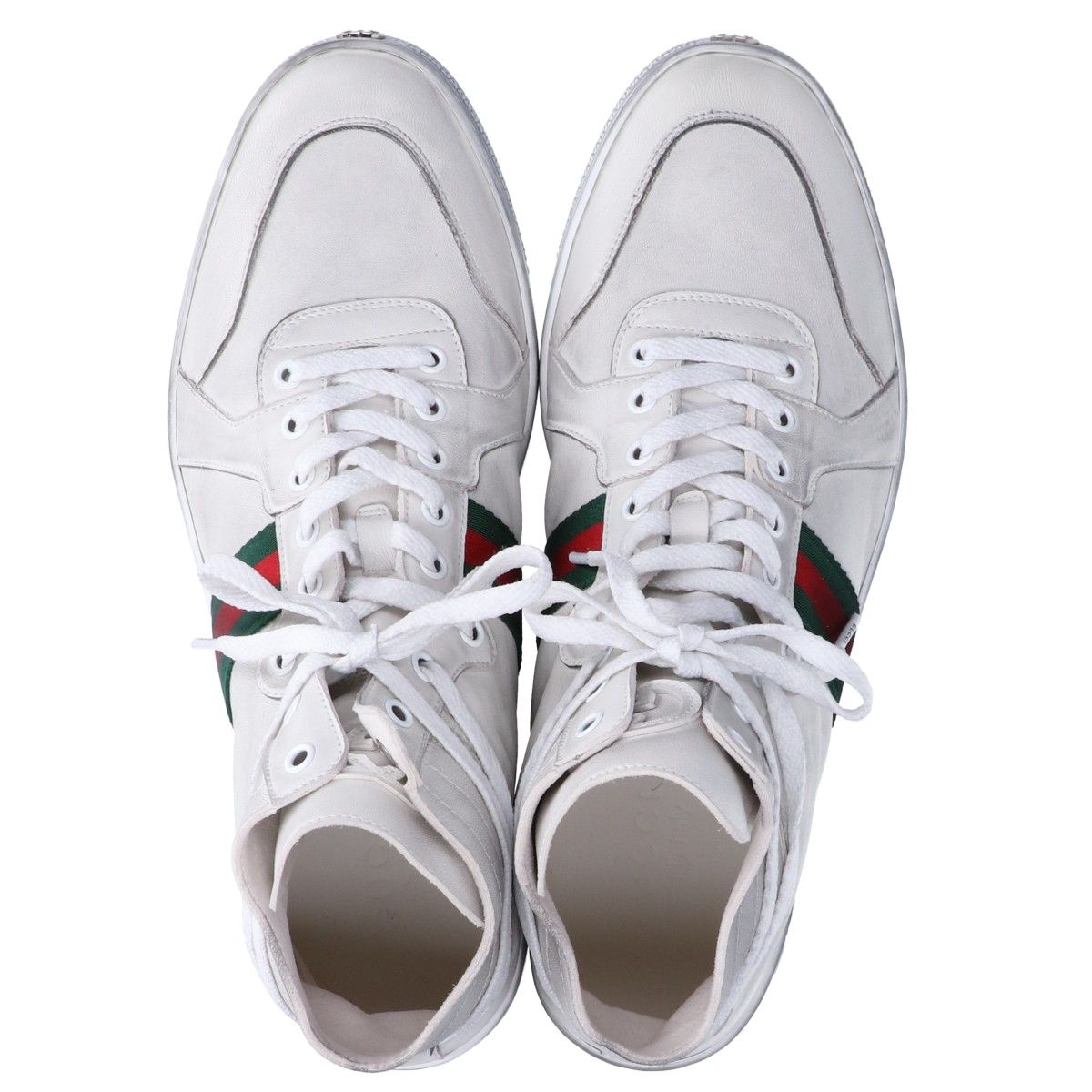 GUCCI グッチ ホワイト 864414 ストレッチ レザー ハイトップ