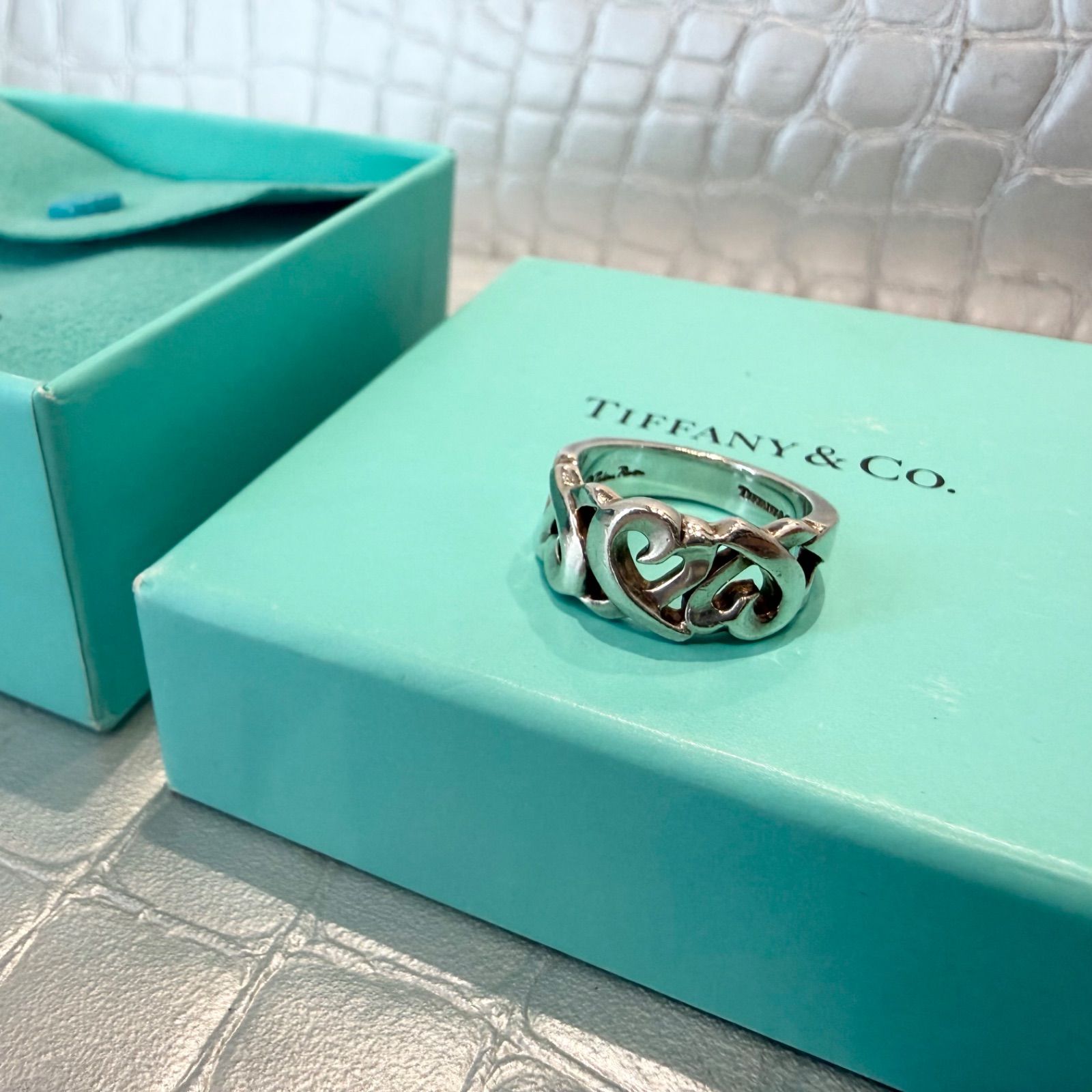 Tiffany トリプルラビングハート リング sv925 指輪 - メルカリ