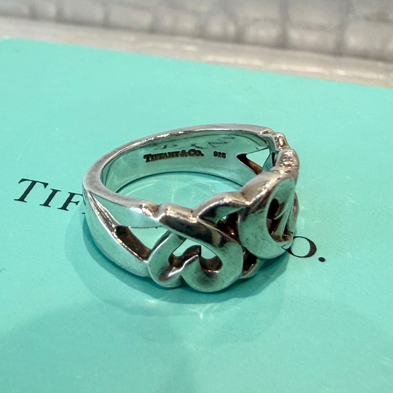 Tiffany トリプルラビングハート リング sv925 指輪 - メルカリ