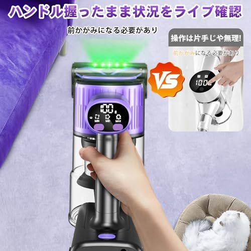 掃除機 コードレス【2026革新版登場！320000pa超強力吸引！自立式