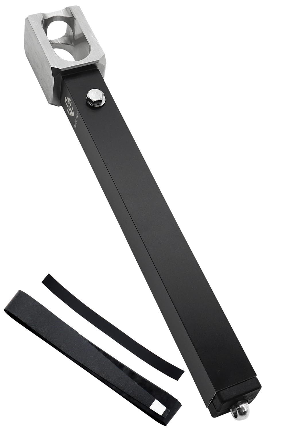 UJack(ユージャック) ペグハンマー 日本製 コンパクト ピークスハンマー 小型 ストレート キャンプ ハンマー ステンレス 角形 (本体+付属黒色ラバーグリップ)