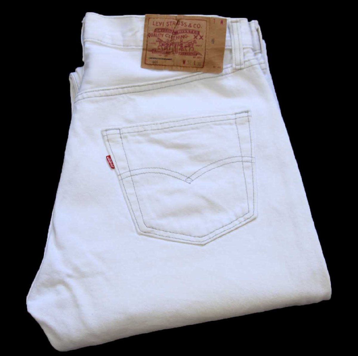 90s USA製 Levi'sリーバイス 501 ホワイト デニムパンツ W34☆A9