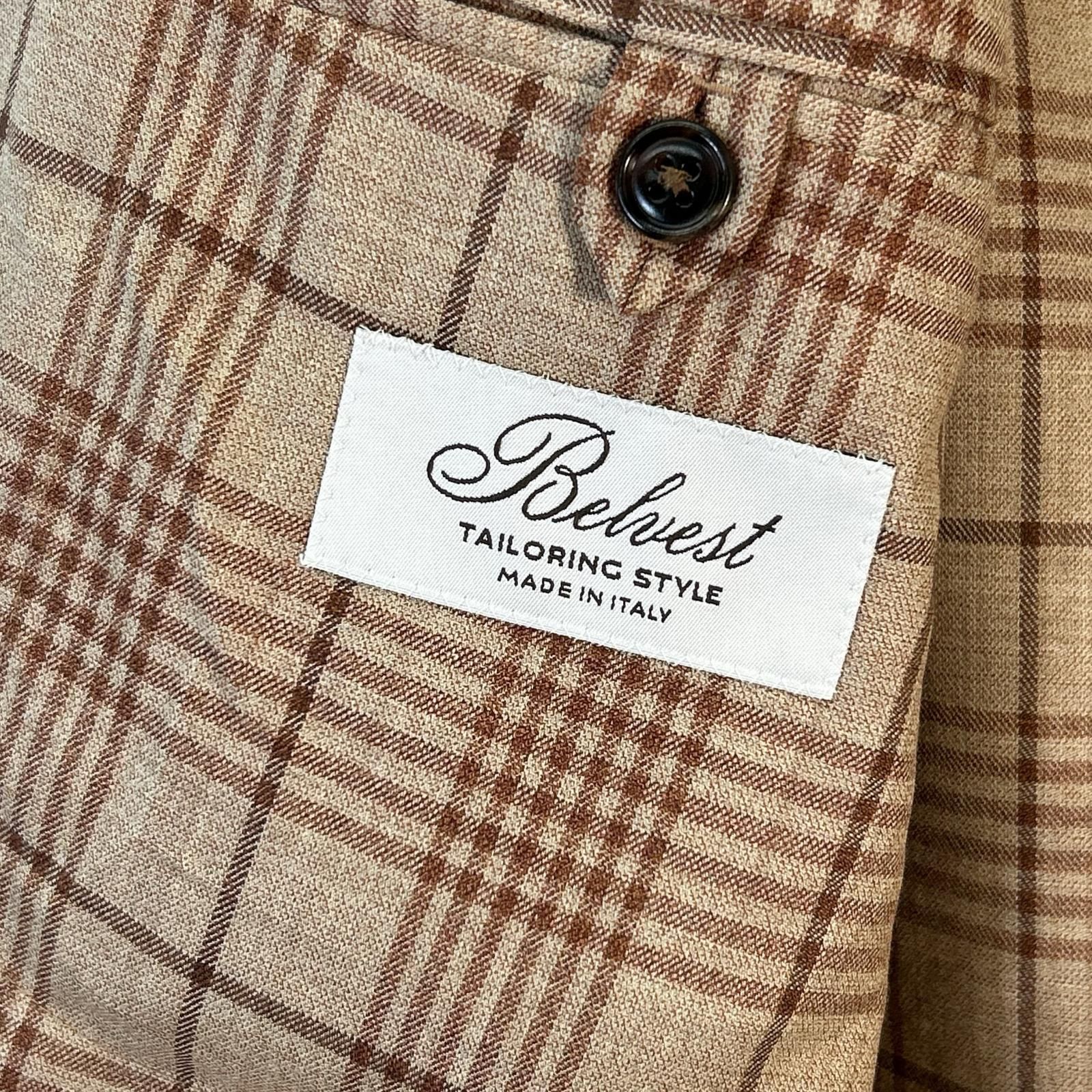 Belvest ベルベスト G10307 ブラウン ウール チェック JACKET IN THE 