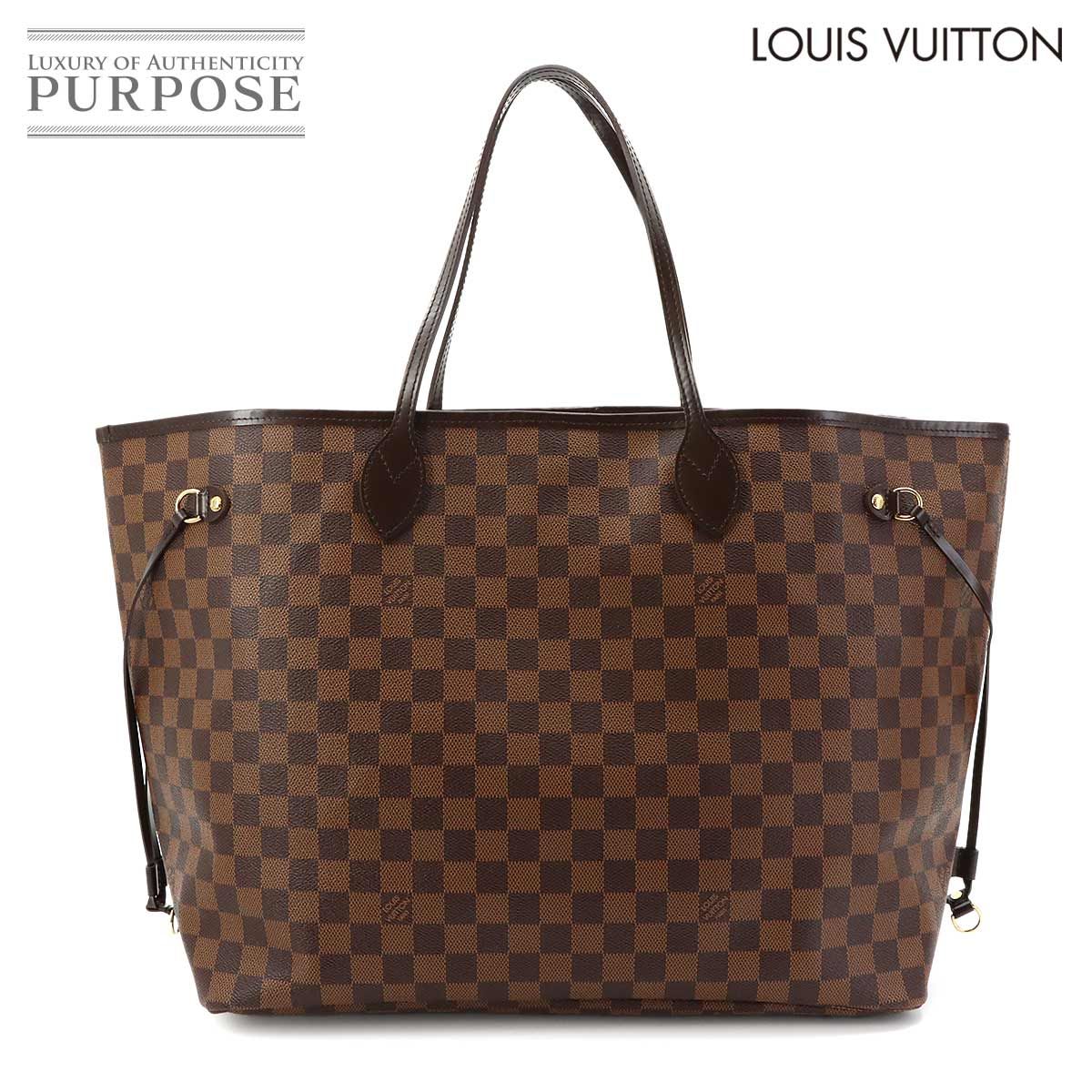 新品同様 ルイ ヴィトン LOUIS VUITTON ダミエ ネヴァーフル GM トート バッグ エベヌ スリーズ N51106 ゴールド 金具 90320673